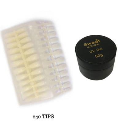 PACK GEL CONSTRUCTOR SWEET 50GR+TIPS PRESS ON NATURAL