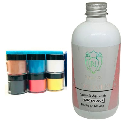 PACK POLIMERO NAILUX COLECCIÓN ESSENTIAL+MONOMERO NAILUX BAJO EN OLOR 240ML