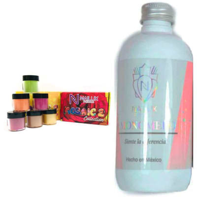 PACK POLIMERO NAILUX COLECCIÓN MOSAIC 2+MONOMERO NAILUX PERFUMADO 240ML