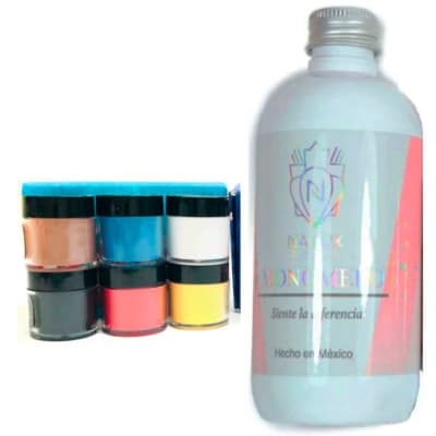 PACK POLIMERO NAILUX COLECCIÓN ESSENTIAL+MONOMERO NAILUX PERFUMADO 240ML