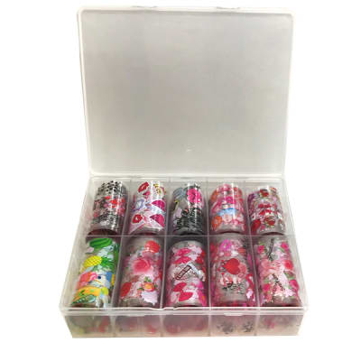 DECORACION PARA UÑAS FOIL COLORES (Rollo en cajita)