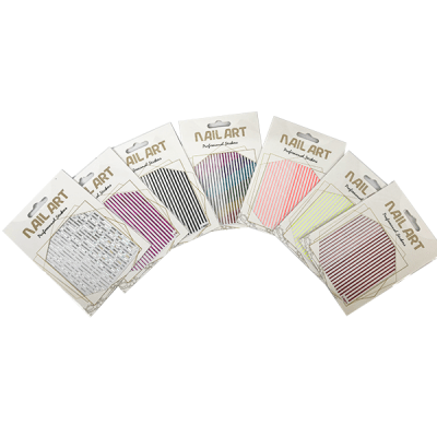 STICKERS LINEAS COLORES VARIOS NAIL ART ( 22 UNI)