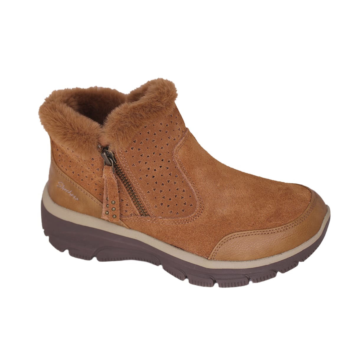 BOTIN MUJER SKECHERS PERFECT SNUGGLE CAFÉ 167328 | COMERCIAL Y ZAPATERIA  ALONSO LIMITADA