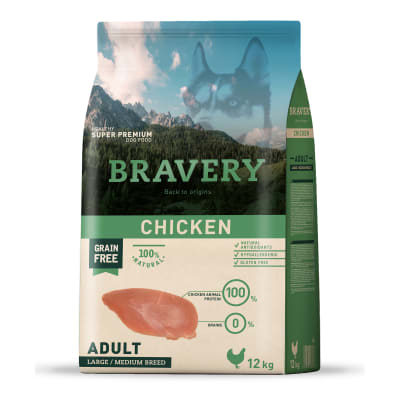 BRAVERY CHICKEN ADULT LARGE/MEDIUM BREEDS 12KG1