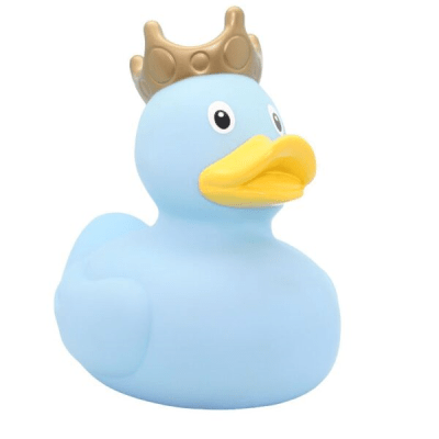 XXL Duck con Corona, Celeste 25 cm
