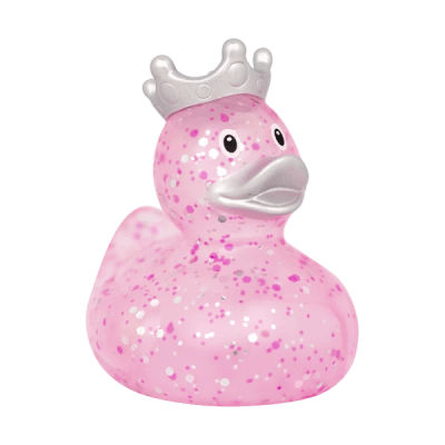 Glitter Duck with Crown, Pink