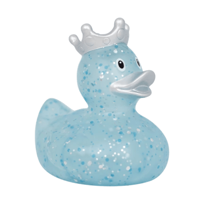 Glitter Duck with Crown; Blue