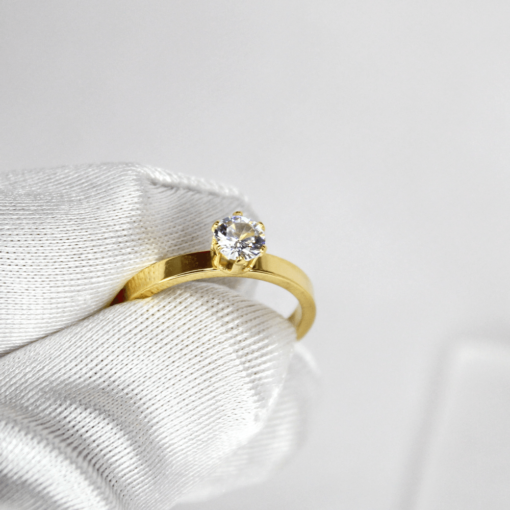 Acero Dorado Anillos Acero Quirurgico Mujer Anillo Acero - Main Image