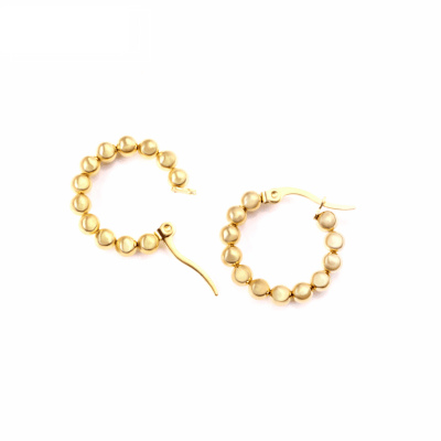 Aros Argollas Dorada Esferas 22MM