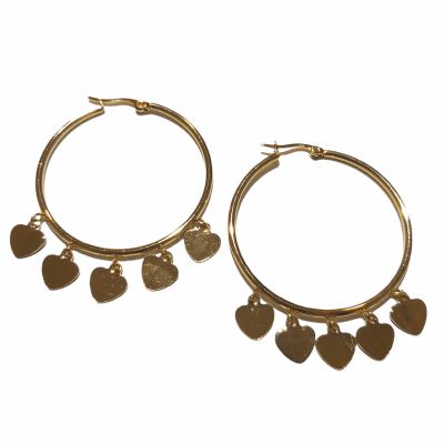 Aros Argolla Corazones Colgantes