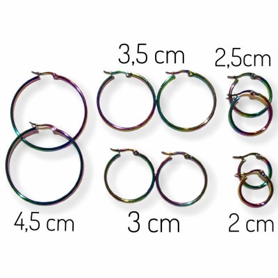 Aros Argolla Tornasol (Medidas Varias, hasta 4,5cm )