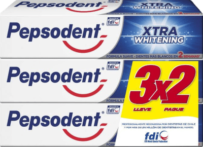 Pack 3x2 Pepsodent Xtra Whitening 90 gr c/u