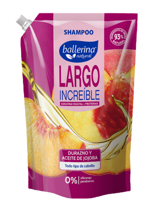Shampoo Ballerina doypack Durazno y Aceite de Jojoba 750 ml