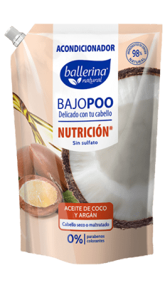 Acondicionador Ballerina Doypack Bajo Poo Aceite de Coco y Argán 750 ml