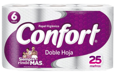 Papel Higiénico Confort doble hoja de 25 metros
