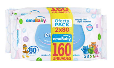 Toallitas Húmedas 2x1 Premium con tapa 160 unidades