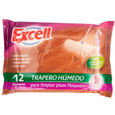 Trapero Húmedo Excell Piso Flotante aroma Lavanda 10 unidades