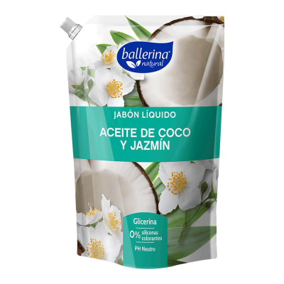 Jabón Ballerina Doypack Aceite De Coco y Jazmín 750 ml