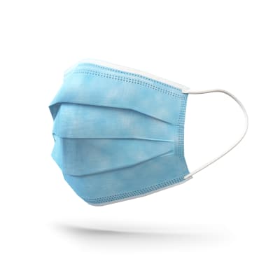 Mascarilla 3 pliegues color Celeste 50 und.