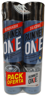 Pack Runner One silicona + renovador de neumáticos 600 cc c/u