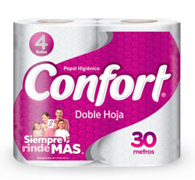 Papel Higiénico Confort doble hoja de 30 metros