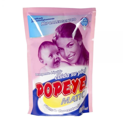 Detergente Líquido Popeye Hipoalergénico 800 ml