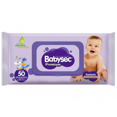 Toallitas Humedas Babysec Premium c/tapa 45 unidades