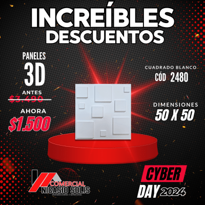 PLACA 3D CUADRADO BLANCO