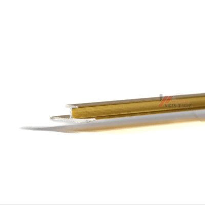 PERFIL H DORADO PLACA MARMOL 3mm