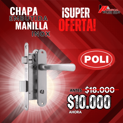 CHAPAS EMBUTIDAS CON MANILLA INOX