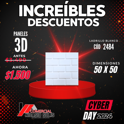 PLACA 3D LADRILLO BLANCO