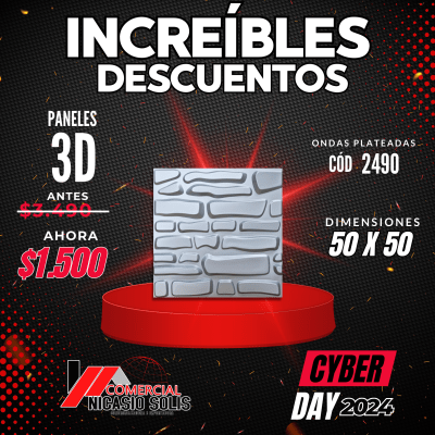 PLACA 3D ONDAS PLATEADAS