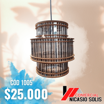 Lámpara vidrio café