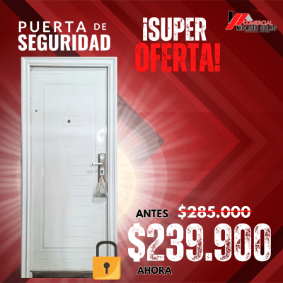 PUERTA DE SEGURIDAD CON MARCO BLANCA