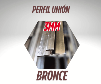 PERFIL H (UNIÓN) BRONCE PLACA MARMOL 3mm1