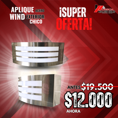aplique wind exterior acero inox