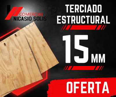 TERCIADO ESTRUCTURAL 15mm 1,20 x 2,40 Mt