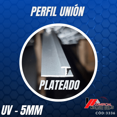 PERFIL UNIÓN PLATEADO UV 5MM