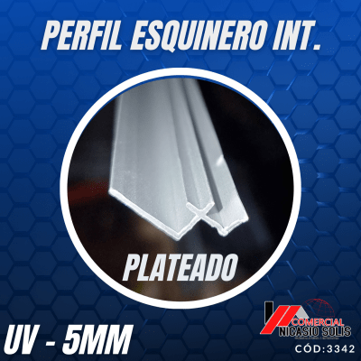 PERFIL ESQUINERO INT PLATEADO UV 5MM
