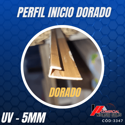 PERFIL INICIO DORADO UV 5MM