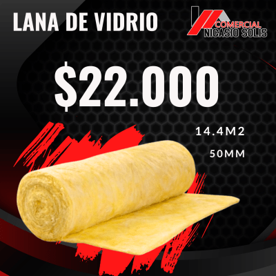 LANA DE VIDRIO 50mm ancho 120x0.5x120