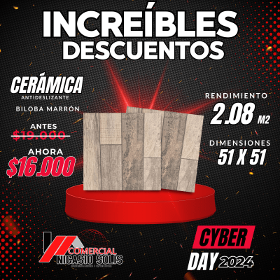 Cerámica biloba marrón 1era 51x51 caja 2.08m2