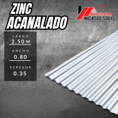 ZINC ACANALADO 2.50 mts