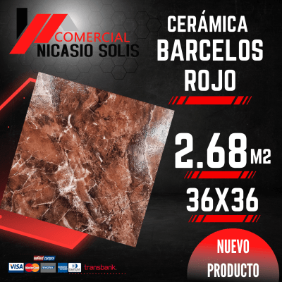 ceramica barcelos rojo 36x36