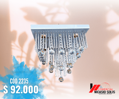 LÁMPARA CUADRADA CRISTAL