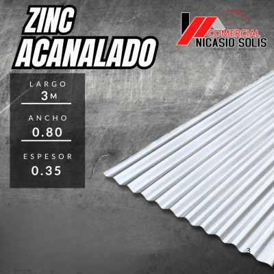 ZINC ACANALADO 3 mts