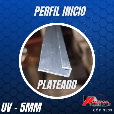 PERFIL INICIO PLATEADO UV 5MM