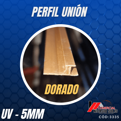 PERFIL UNIÓN DORADO UV 5MM