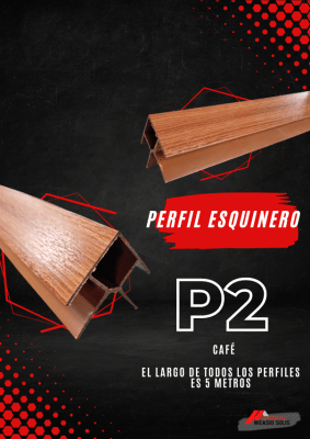 PERFIL ESQUINERO P2 270 GRADOS CAFE ALUMINIO 5MTS