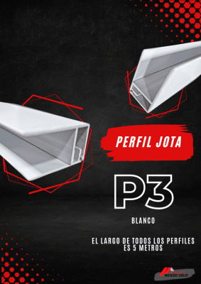 PERFIL JOTA DOS PIEZAS P3 BLANCO ALUMINIO 5MTS